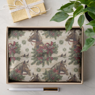 Country Christmas Horses Tissue Paper