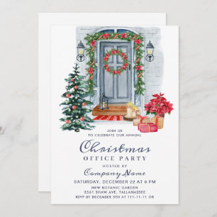Country Christmas House Corporate Holiday Party Invitation