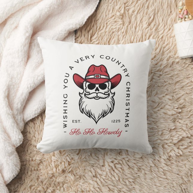 Country Christmas Howdy Santa cowboy wishes Cushion (Blanket)