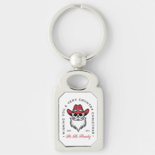 Country Christmas Howdy Santa cowboy wishes Key Ring