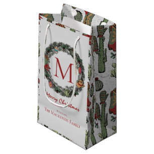 Country Christmas Monogrammed Small Gift Bag