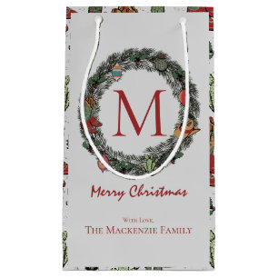 Country Christmas Monogrammed Small Gift Bag