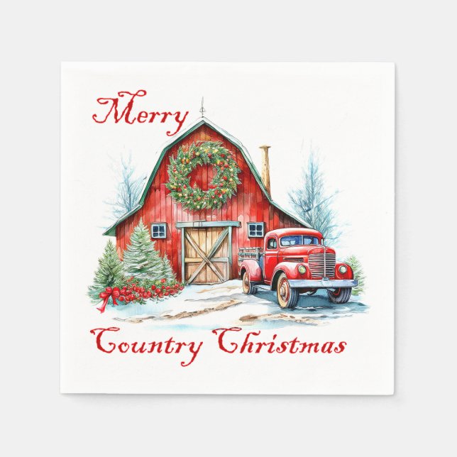 Country Christmas Napkin (Front)