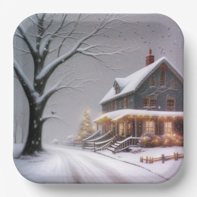 Country Christmas Paper Plate (Front)