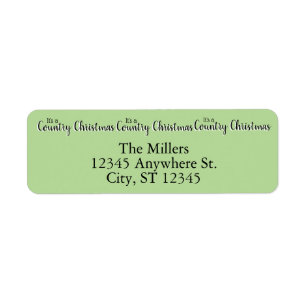 Country Christmas Quote Green Rustic Pretty Return Address Label