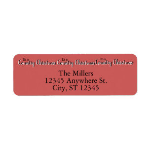 Country Christmas Saying Red Rustic Pretty Return Address Label