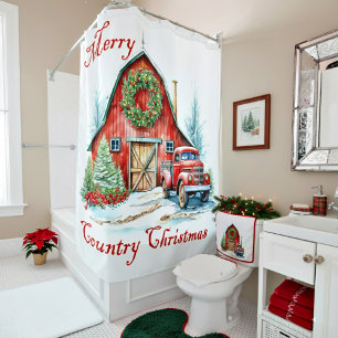 Country Christmas Shower Curtain
