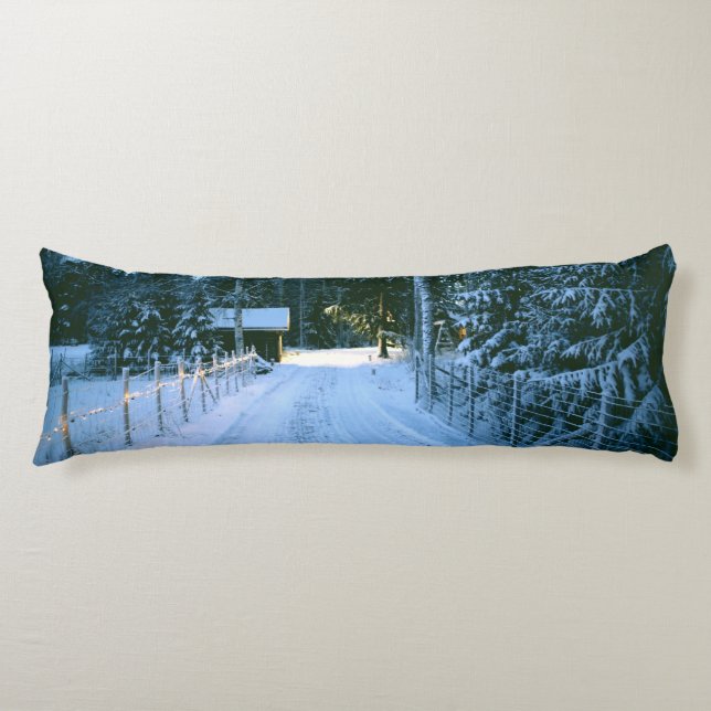 Country Christmas Snow Body Cushion (Front)
