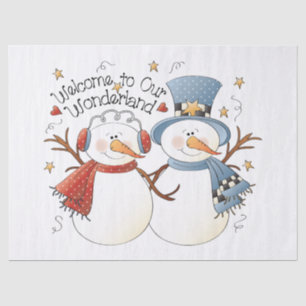 Country Christmas snowman Holiday tissue party Paper