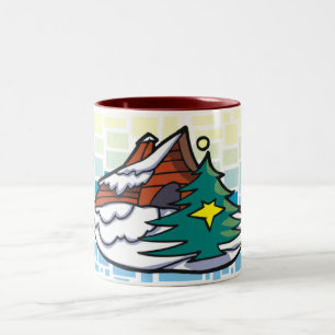 Country Christmas Tree Two-Tone Coffee Mug