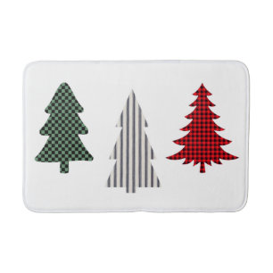 Country Christmas Trees Bath Mat