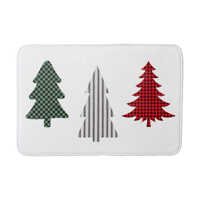 Country Christmas Trees Bath Mat (Front)