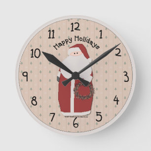 Country Christmas Wall Clock