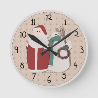 Country Christmas Wall Clock