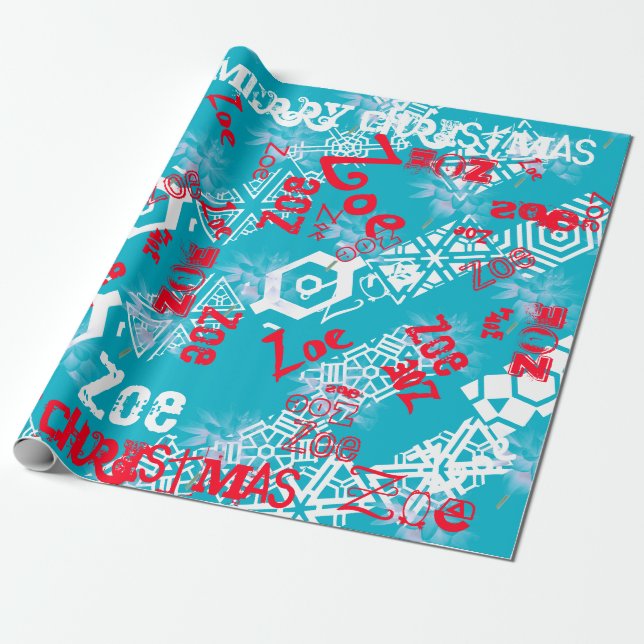 Country Christmas Winter Gift Wrap Name Changing (Unrolled)