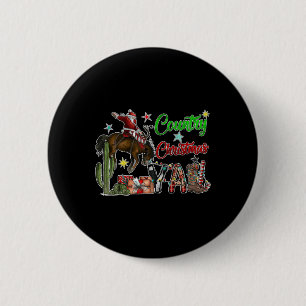Country Christmas Y'all Cowboy Boots Merry Christm 6 Cm Round Badge