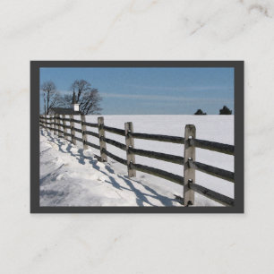 Country Church and Fenced Field ATC Business Card