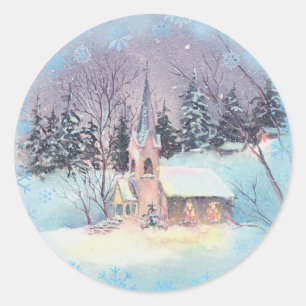 COUNTRY CHURCH by SHARON SHARPE Classic Round Sticker