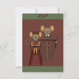 Country Church Mice RSVP Cards