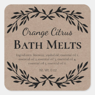 Country Citrus DIY Bath Melt Kraft Labels