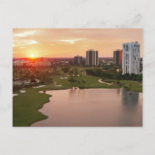 Country Club at sunset, Aventura, Florida Postcard
