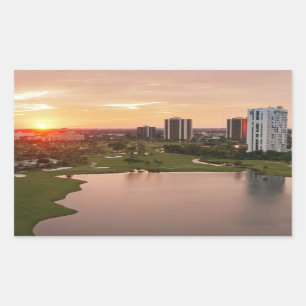 Country Club at sunset, Aventura, Florida Rectangular Sticker