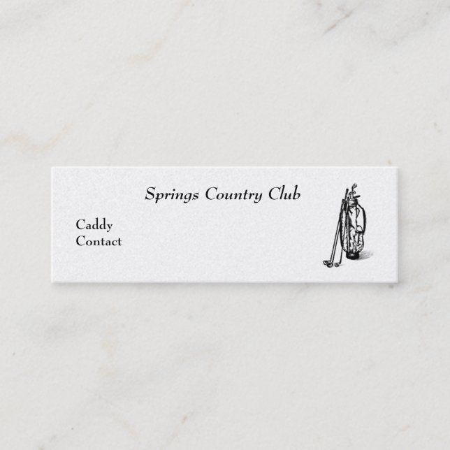Country Club Caddy Card (Front)