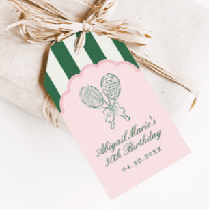 Country Club Courtside Racquet Tennis Favour Gift Tags