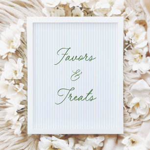 Country Club Green Blue Favours Sign Baby Shower
