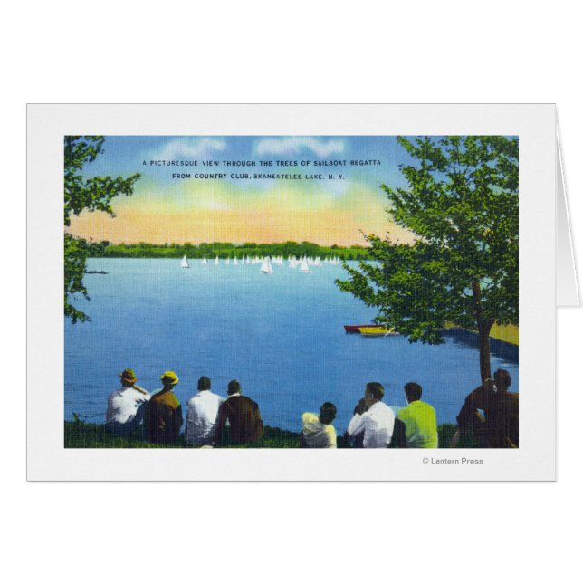 Country Club View of Sailboat Regatta on Lake (Front Horizontal)