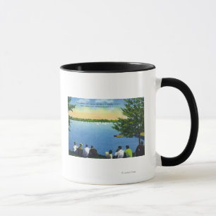 Country Club View of Sailboat Regatta on Lake Mug