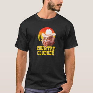Country Clubber Cowboy Hat Cat Country Western Mu T-Shirt