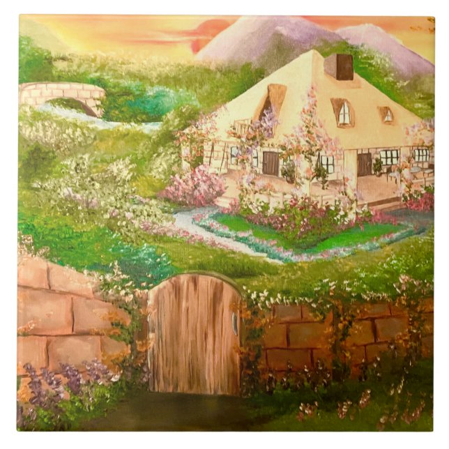 Country Cottage Ceramic Tile (Front)
