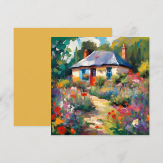 Country Cottage Flat Greetings Card