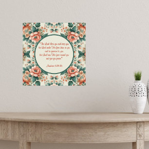 Country Cottage Floral Blessing Poster
