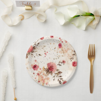 Country Cottage Floral Paper Party Plates