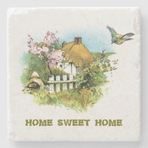 Country Cottage Home Sweet Home Stone Coaster