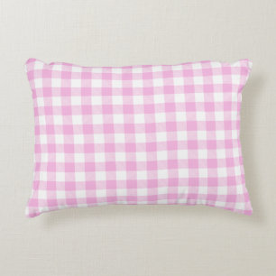 Country Cottage Pink Plaid Decorative Cushion