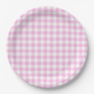 Country Cottage Pink Plaid Kitchen Paper Plate