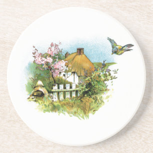 Country Cottage Sandstone Beverage Coaster