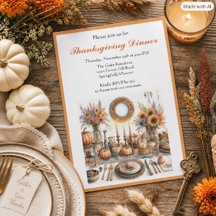 Country Cottage Thanksgiving Dinner Invitation