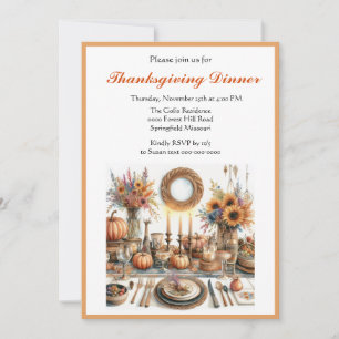 Country Cottage Thanksgiving Dinner  Invitation