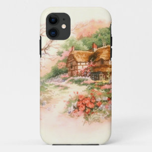 Country Cottage with Flowers iPhone 11 Case