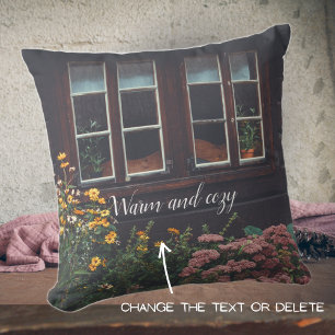 Country cottage with rustic garden cushion