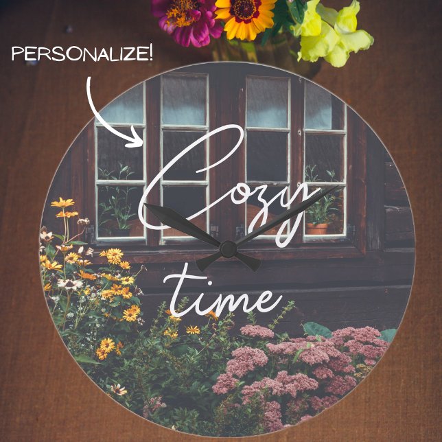 Country cottage with rustic garden large clock (Creator Uploaded)