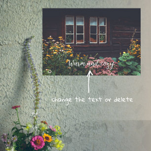 Country cottage with rustic garden poster