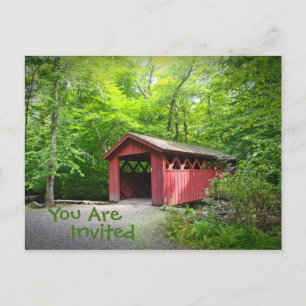 Country Covered Bridge Invitation Postcard