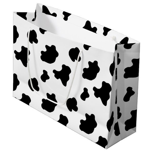 Country Cow pattern larg gift bag (Front Angled)