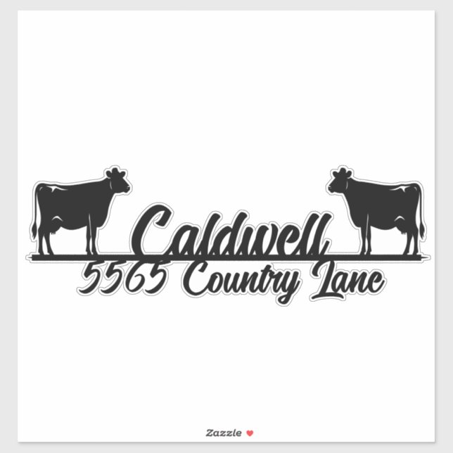Country Cow Personalised Mailbox Address Sticker (Sheet)