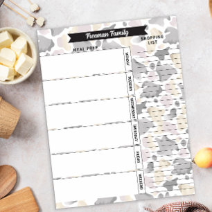 Country Cow Print Meal Planner & Shopping List  Notepad